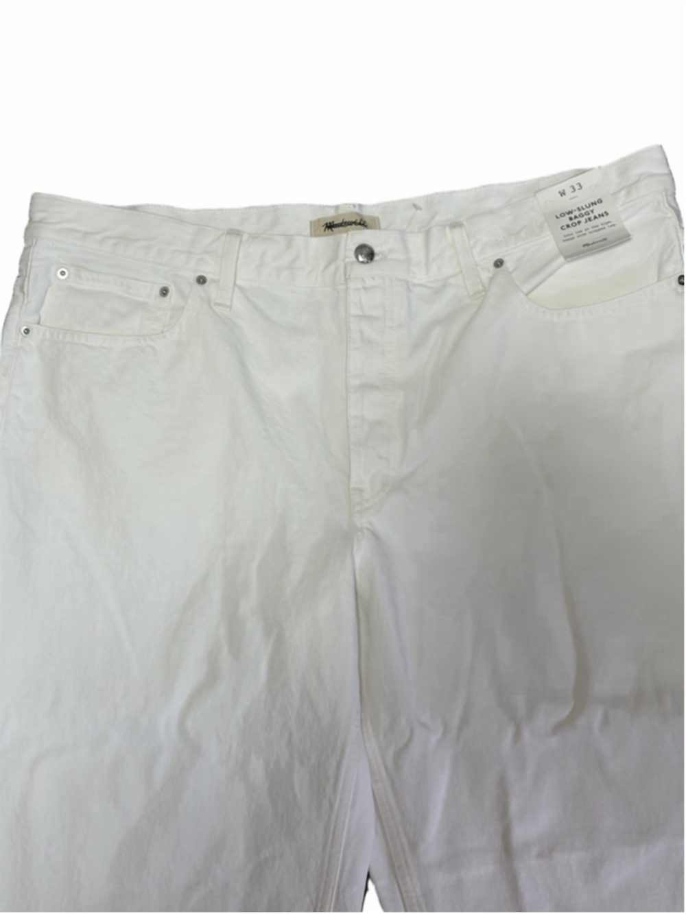 NWT Madewell Low-Slung Baggy Crop size 33 in white NU173 - Picture 3 of 9